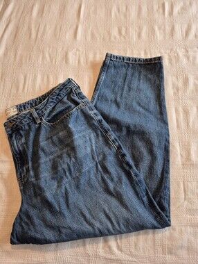 Fat Face women's 14R US 18R UK Cora Barrel Leg Jeans in a washed blue, Vintblue